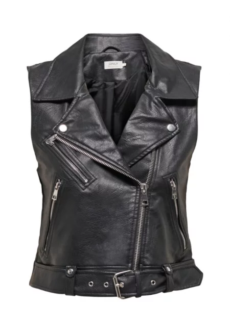 Дамски елек САМО 301829034 Еко кожа - Черен