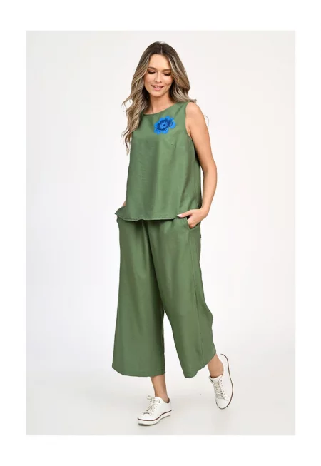 Дамски комплект - Еранте - Градински цветя V318 - ръчно изрисуван