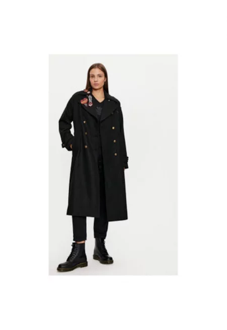 Дамско палто -  304565182 - Полиестер - Черно - Черен