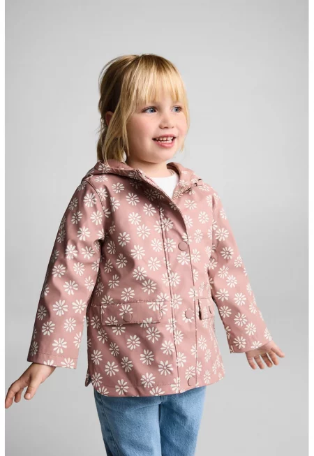 Дъждобран с флорален десен и два предни джоба