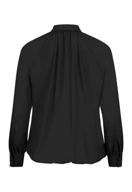 Едноцветна блуза с жабо