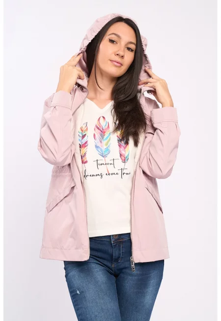 Едноцветно яке с качулка