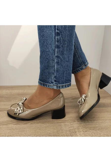 Елегантни дамски обувки  F30 - Бордо лак - Bordeaux