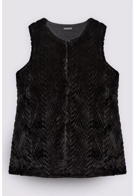 Елек от еко пух с овално деколте