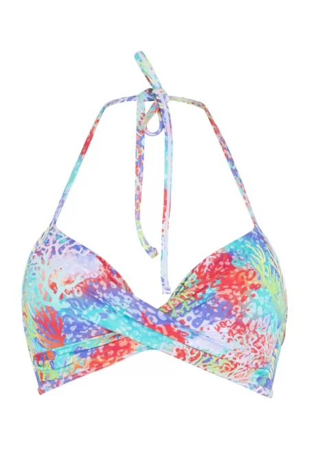 Горнище на бански с подплънки и принт - Многоцветен