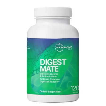 Храносмилателни ензими + пробиотици – При подуване, тежест и нарушено храносмилане, Digest Mate™, 570 mg, 120 капсули