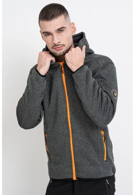 Худи Trombone с джобове - Оранжев/Tъмносив