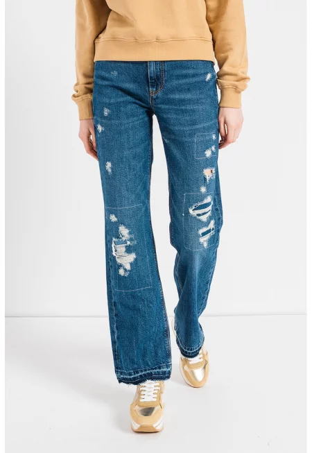 JEANS - Прави дънки 80s със захабен ефект