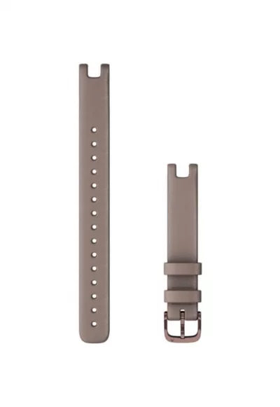 Каишка за часовник Smartwatch  Lily (14 mm) - Бежова кожа - Катарама в цвят бронз (Large)