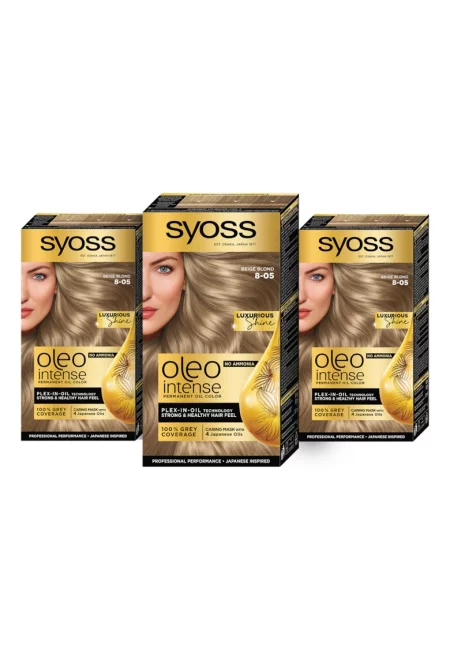 Комплект: 3 x Перманентни бои за коса без амоняк  Color Oleo Intense - 7-58 Cool beige blond - 115 мл