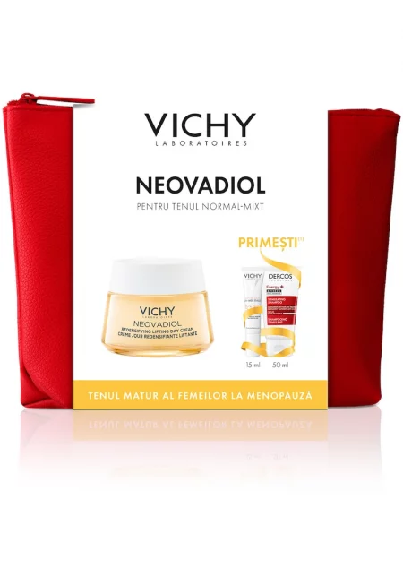 Комплект  Neovadiol Menopause Daily Cream с уплътняващ и възстановяващ ефект - 50 мл + Шампоан Dercos Energy+ 50 мл + Флуид Capital Soleil ​UV-AGE DAILY SPF50+ 15 мл