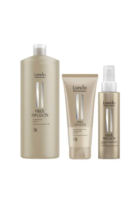 Комплект шампоан  Fiber Infusion - 1000 мл + реконструктивна терапия 200 мл + 5-минутна терапия 100 мл - за нормална коса - с кератин