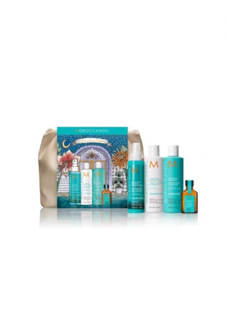Комплект за хидратиране на коса  A Festive Fairytale: Шампоан Hydrating - 250 мл + Балсам за коса Moroccanoil Hydrating - 250 мл + Балсам без отмиване All in One leave-in - 160 мл + ...