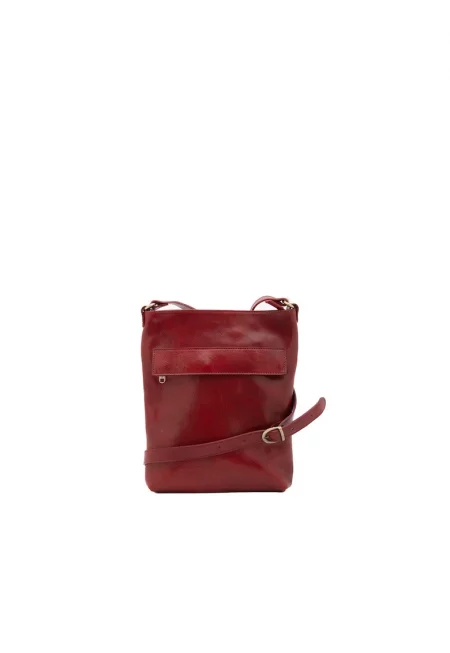 Кожена чанта през рамо - Червен