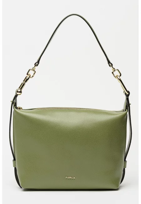 Кожена чанта през рамо с отделяща се презрамка