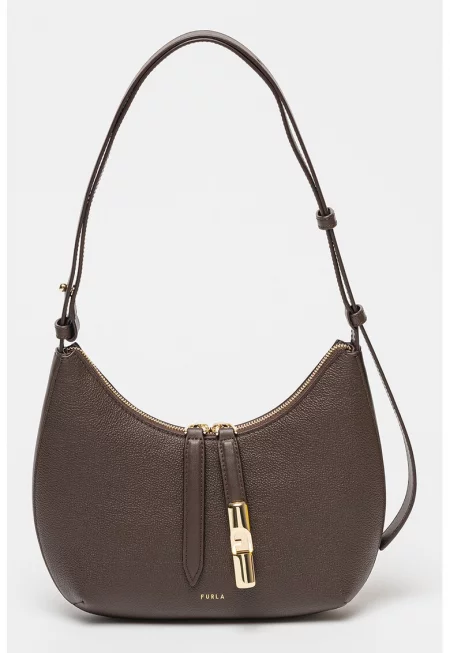 Кожена чанта за рамо Goccia - Тъмнокафяв