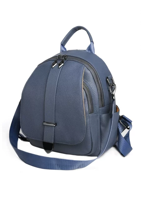 Кожена раница Layton с отделяща се презрамка - Прашно синьо