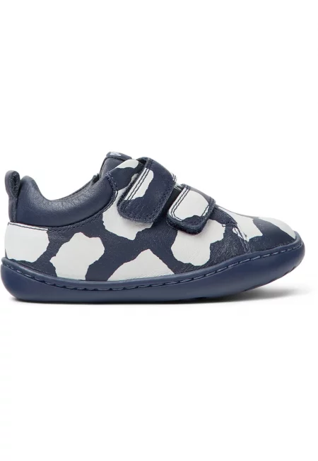 Кожени обувки Peu Cami с велкро - Бял/Син