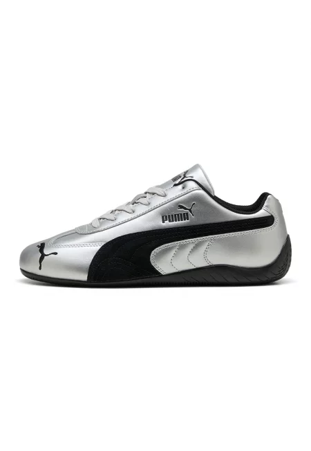 Кожени спортни обувки Speedcat Metallic с метализиран ефект - Черен/Сребрист