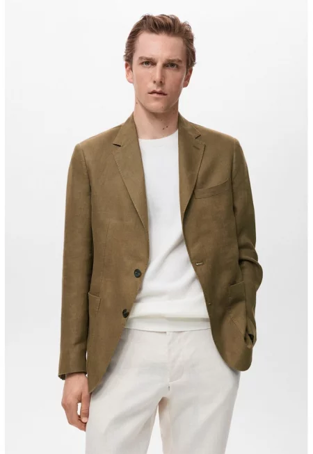 Ленено слим сако Salerno - Каки
