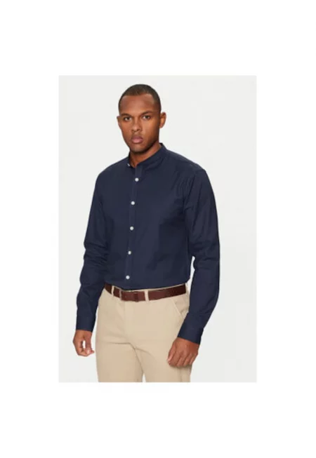 Мъжка риза -  305091260 - Памук - Син - Син