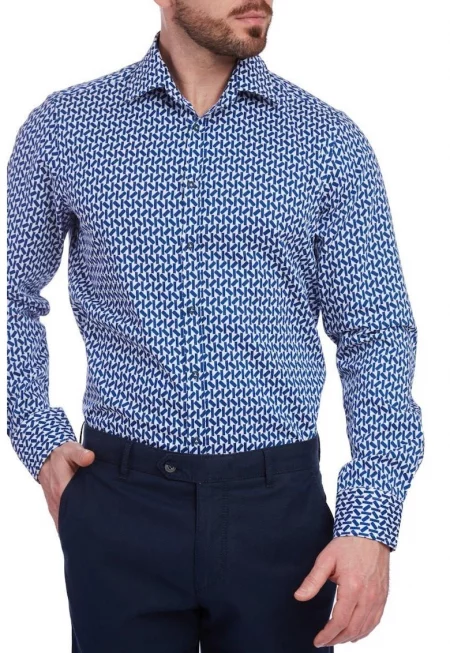 Мъжка риза -  slim fit 5960 - тъмносиня