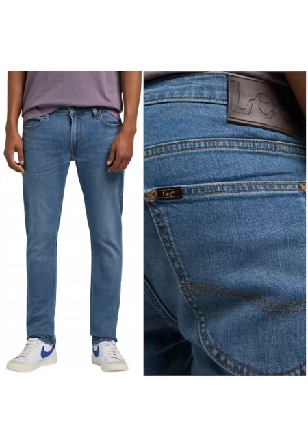 Мъжки дънки  Luke Slim Tapered - избелени сини - Син