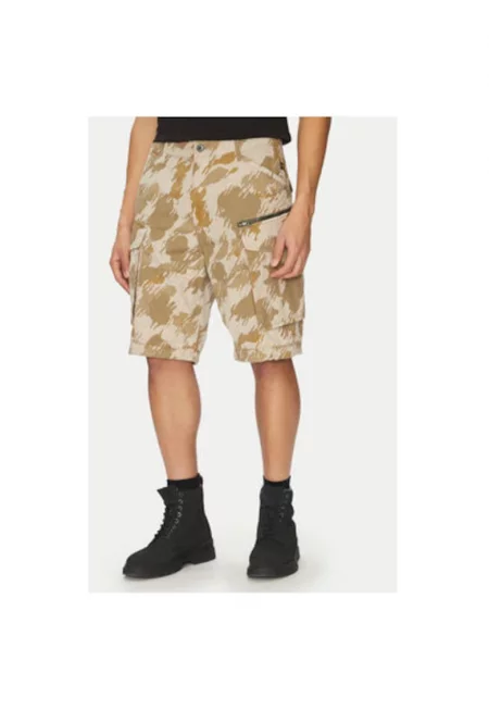 Мъжки къси панталони G Star Raw - D08566-D955 - памук - бежов - Бежов