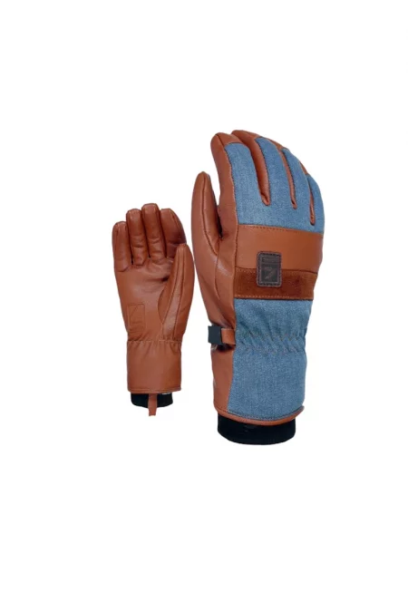 Мъжки ски ръкавици Level Joker Jeans - кафяво/синьо -