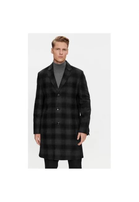 Мъжко палто -  303389512 - Вълна/Полиестер - Черно - Черен