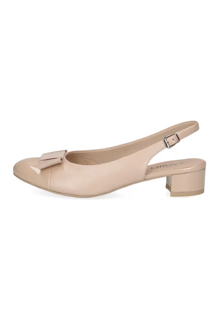 Обувки от кожа и еко кожа с отворена пета - Бледо розово