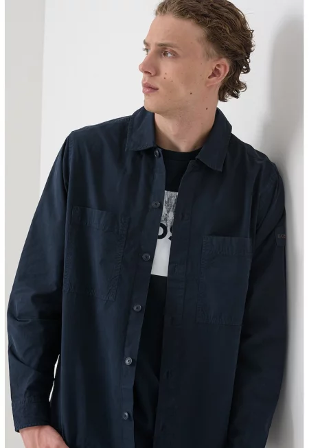 Памучна риза с джоб