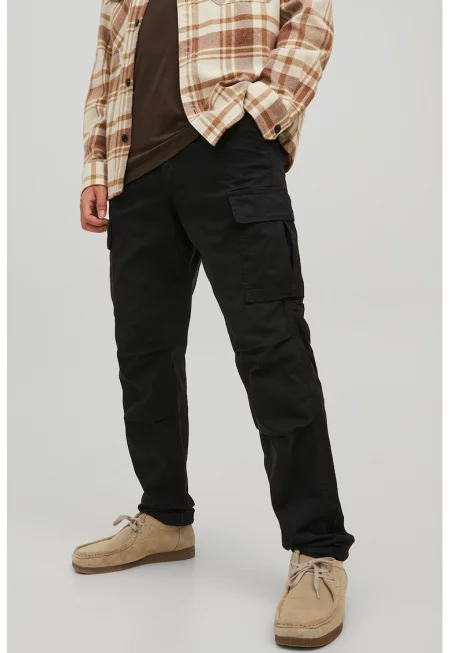 Панталон карго със средновисока талия - Черен