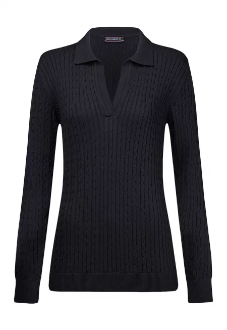 Плетен слим пуловер