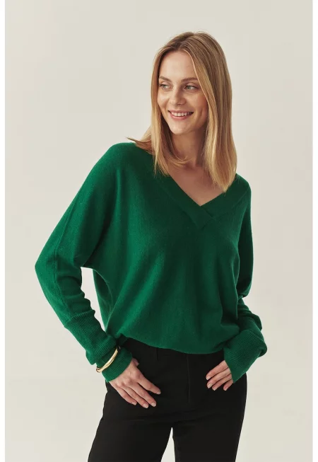 Пуловер с вълна и кашмир