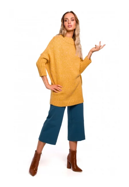 Пуловер с  яка - Акрил - Полиамид - Жълт