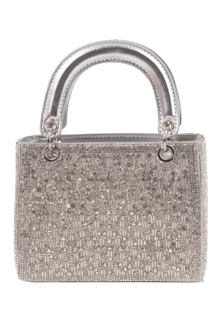 Ръчна чанта от еко кожа с декоративни камъни