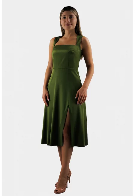 Рокля без ръкави с фронтална цепка