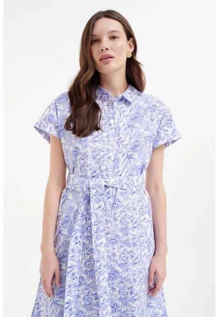Рокля-риза - Лилав/Мръснобял