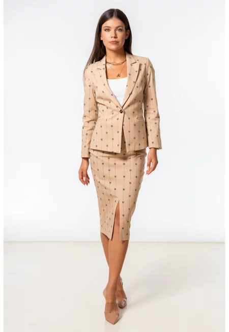 Сако Claudia с монограм - Черен/Праскова