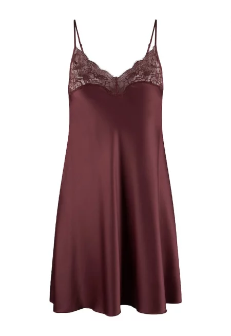 Сатинирано неглиже с дантела