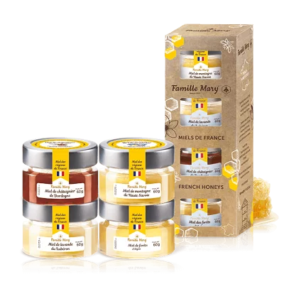 Селекция от пчелни медове от Франция - Miels De France, 4 бр. x 60 g