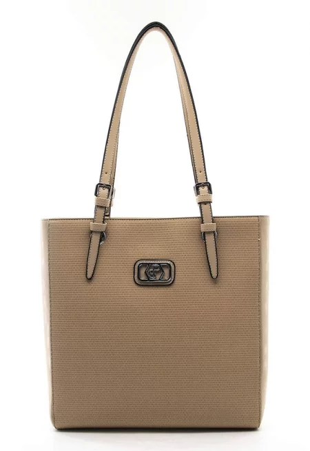 Шопинг чанта от еко кожа - Камел