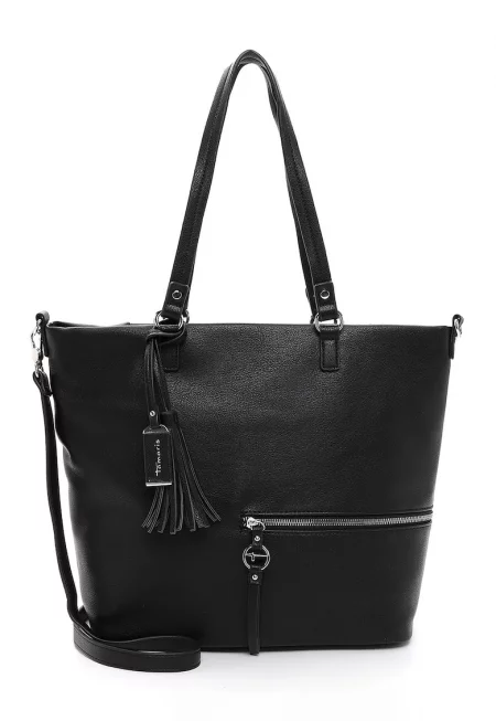 Шопинг чанта от еко кожа Nele - Черен