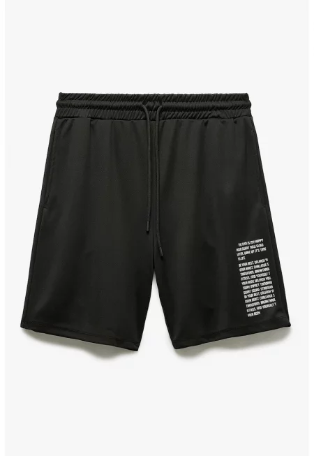 Шорти с връзка и надпис