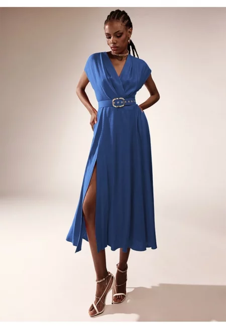 Шпиц рокля Ischia с лен