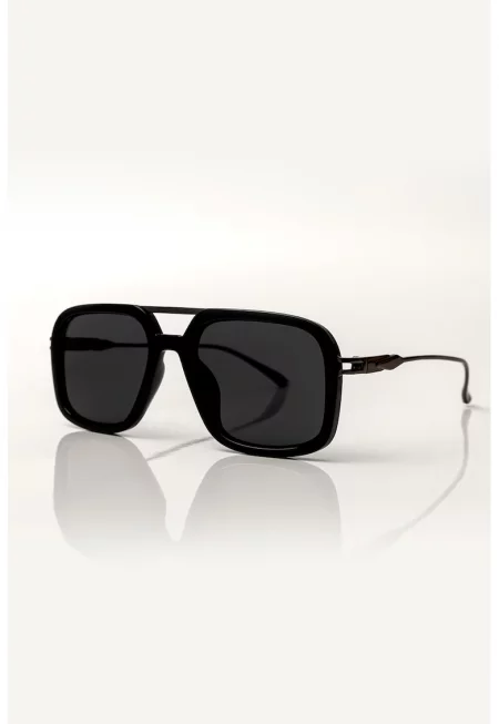 Слънчеви очила Aviator с метална рамка - Черен