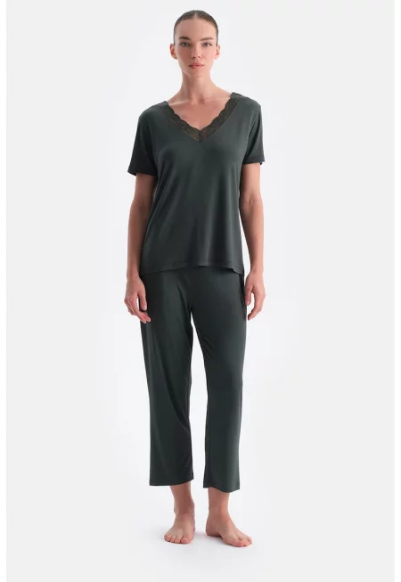 Слим пижама - Аква зелено