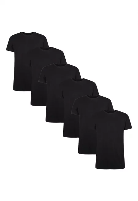 Слим тениска - 6 броя - Черен