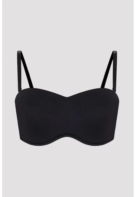 Сутиен тип бандо с оформящ ефект - Черен